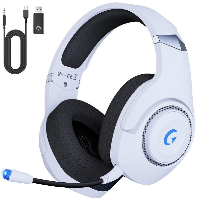 Wireless Gaming Headsets for PS5 PC Switch PC with Bluetooth 5.2, 2.4 Ghz USB Gaming Headphones with Detachable Microphone, 40H Battery Life, 3.5Mm Wired for Xbox Series,Black