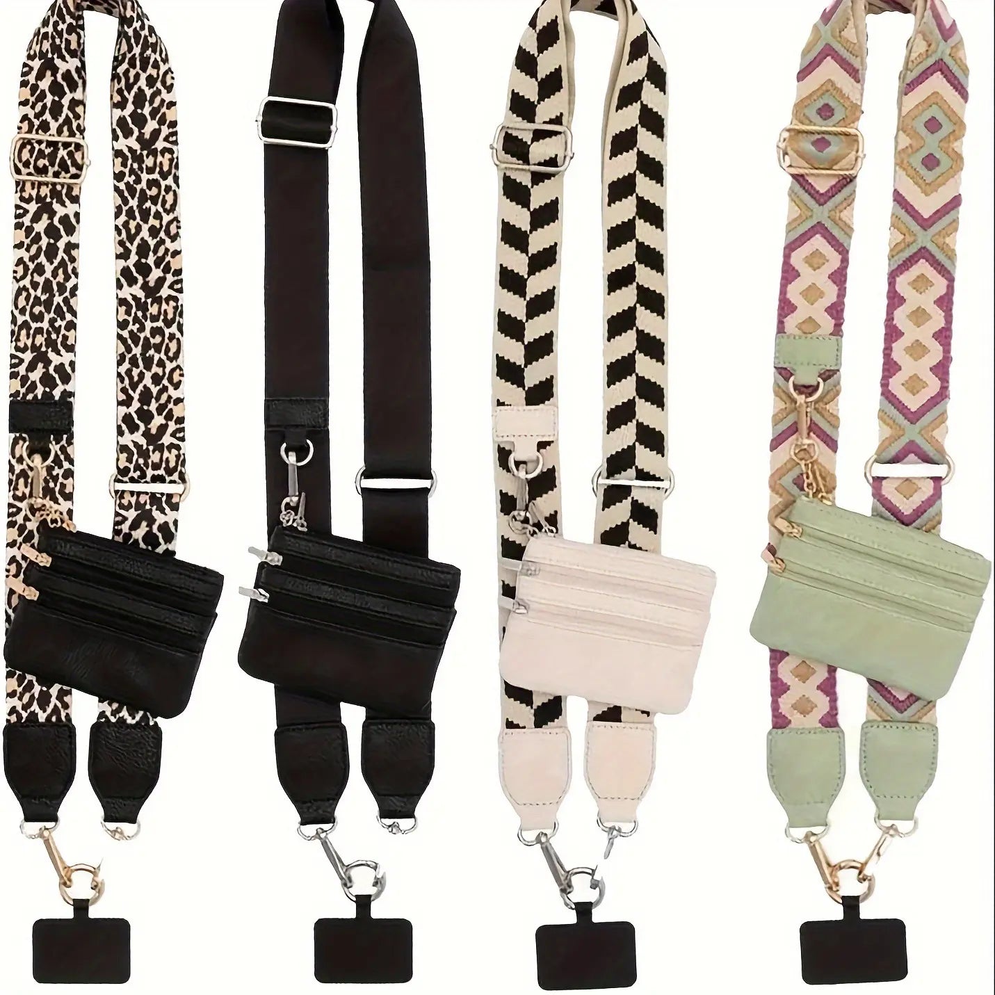 Adjustable Crossbody Phone Holder with Zip Pouch - Clip-On Hands-Free Lanyard Wallet Strap for Travel, Running, and Shopping for Men and Women
