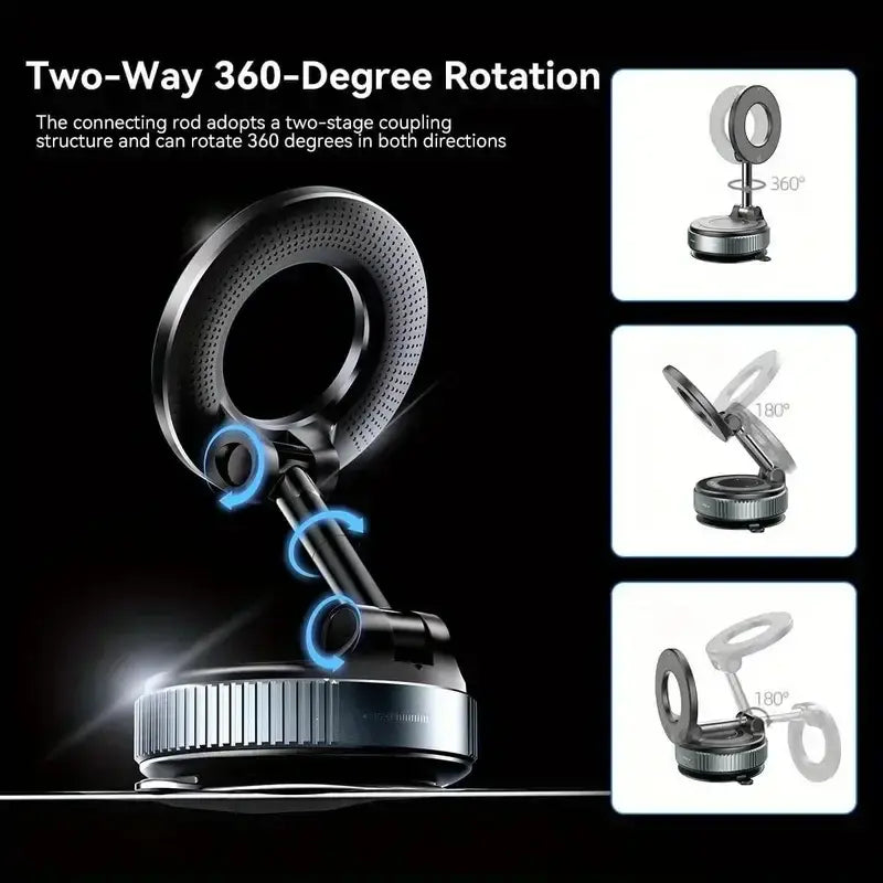 2026 Enhanced MagSafe Magnetic Phone Holder with 360° Adjustable Design, Strong Magnetic Stability, Easy Vacuum Installation, Durable and Stylish Universal Smartphone Mount for Cars, Homes, and Offices