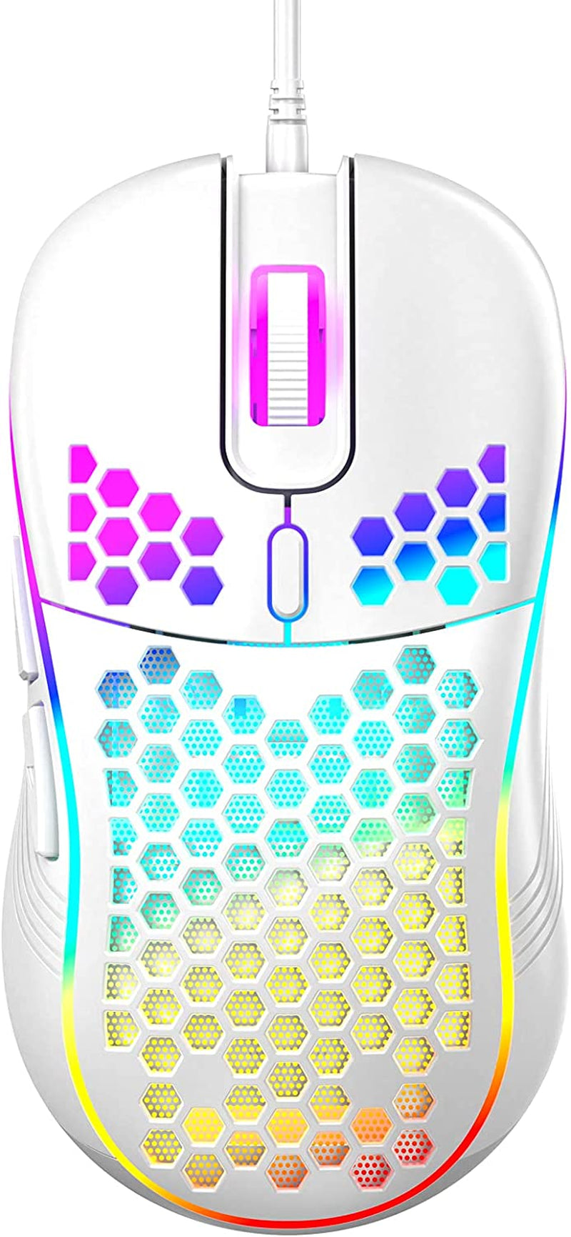 Honeycomb wired gaming mouse in use - lifestyle