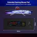 Gaming Mouse Pad, XXL Large Extended Ｍousepad, 35.4X15.7 in with Stitched Edges Computer Keyboard Desk Pad, with Waterproof Non-Slip Base for Home/Office/Gaming/Work/Mouse Pads for Desk, Black