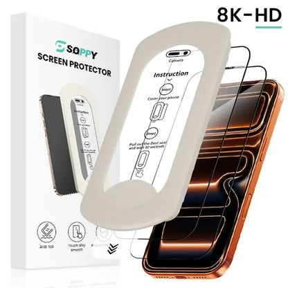 SOPPY iPhone Screen Protector 2-Pack - Clear & Privacy Protection, Fingerprint Resistant, Dust-Free, Bubble-Free Design