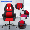PC Gaming Chair - Ergonomic Desk Chair PU Leather W/Lumbar Support for Women, Men (Red)