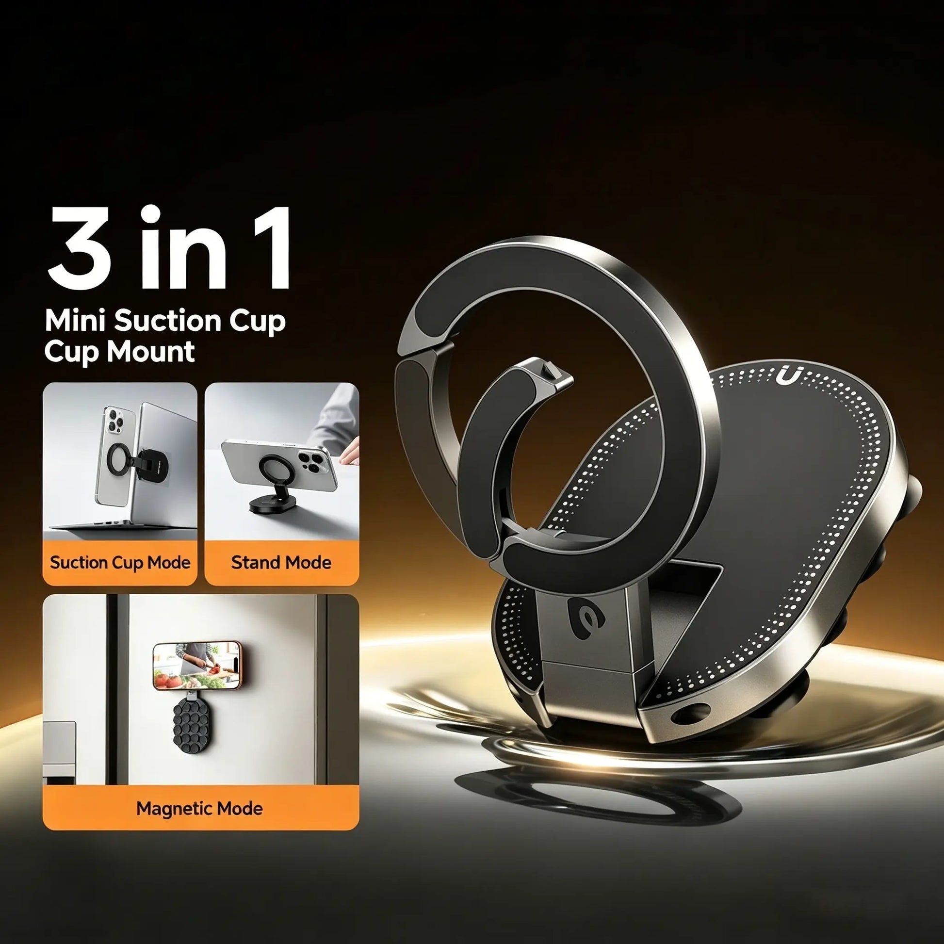 MagSafe-Compatible 360° Rotatable Phone Holder for Car, Desk, and Travel - Universal Smartphone Grip