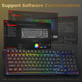 Wireless Mechanical Keyboard, 3 Mode Gasket Mounted RGB Gaming Keyboard with Volume Knob, Pre-Lubed Linear Switches, Mda-Profile, 98 Keys Hot Swappable Creamy Keyboard for Pc/Tablet/Xbox/Ps4