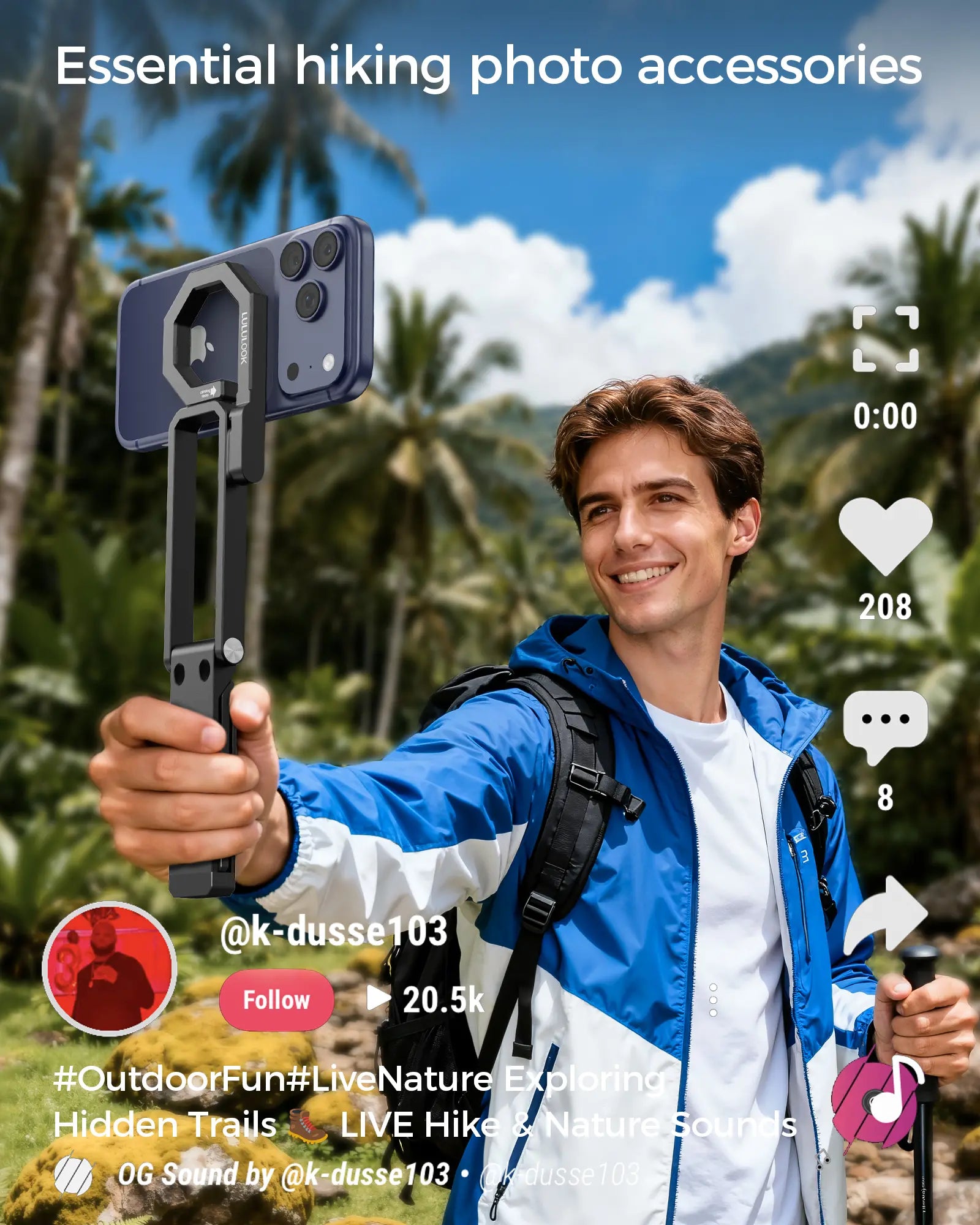 LULULOOK Magnetic Phone Tripod Stand for iPhone and Pixel 10 - Portable and Strong Magnetic Holder for MagSafe - Compatible with iPhone 13/14/15/16/17 Pro Max & Air - Universal Compatibility, Stable, and Versatile Design