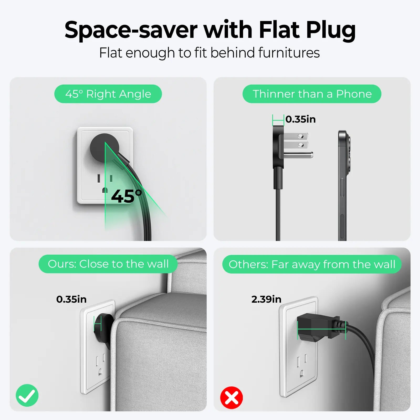 Live Exclusive Surge Protector Power Strip with 8 Outlets and 4 USB Ports (2 USB-C), Overload Protection, Long Extension Cord for Home and Office Use - Model Sp1