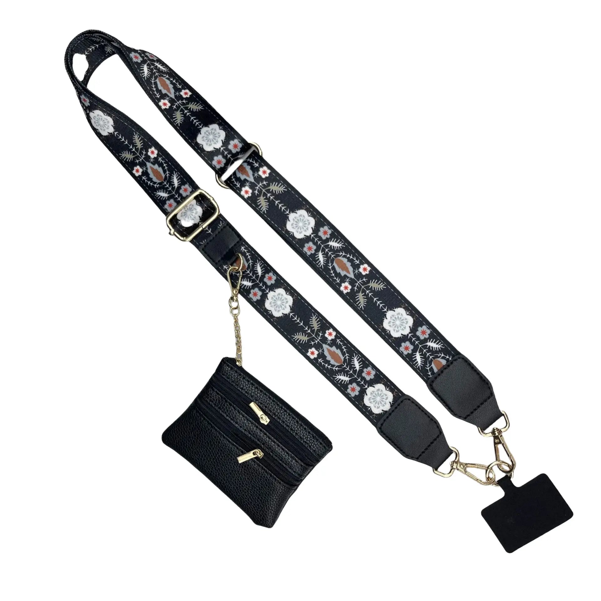 Adjustable Crossbody Phone Holder with Zip Pouch - Clip-On Hands-Free Lanyard Wallet Strap for Travel, Running, and Shopping for Men and Women