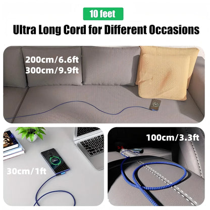 90-Degree USB C Cable - Right Angle Nylon Braided Fast Charging Cable for Smartphones, iPhone 16 Pro Max, Samsung Galaxy S24 Ultra, and iPad Air 6