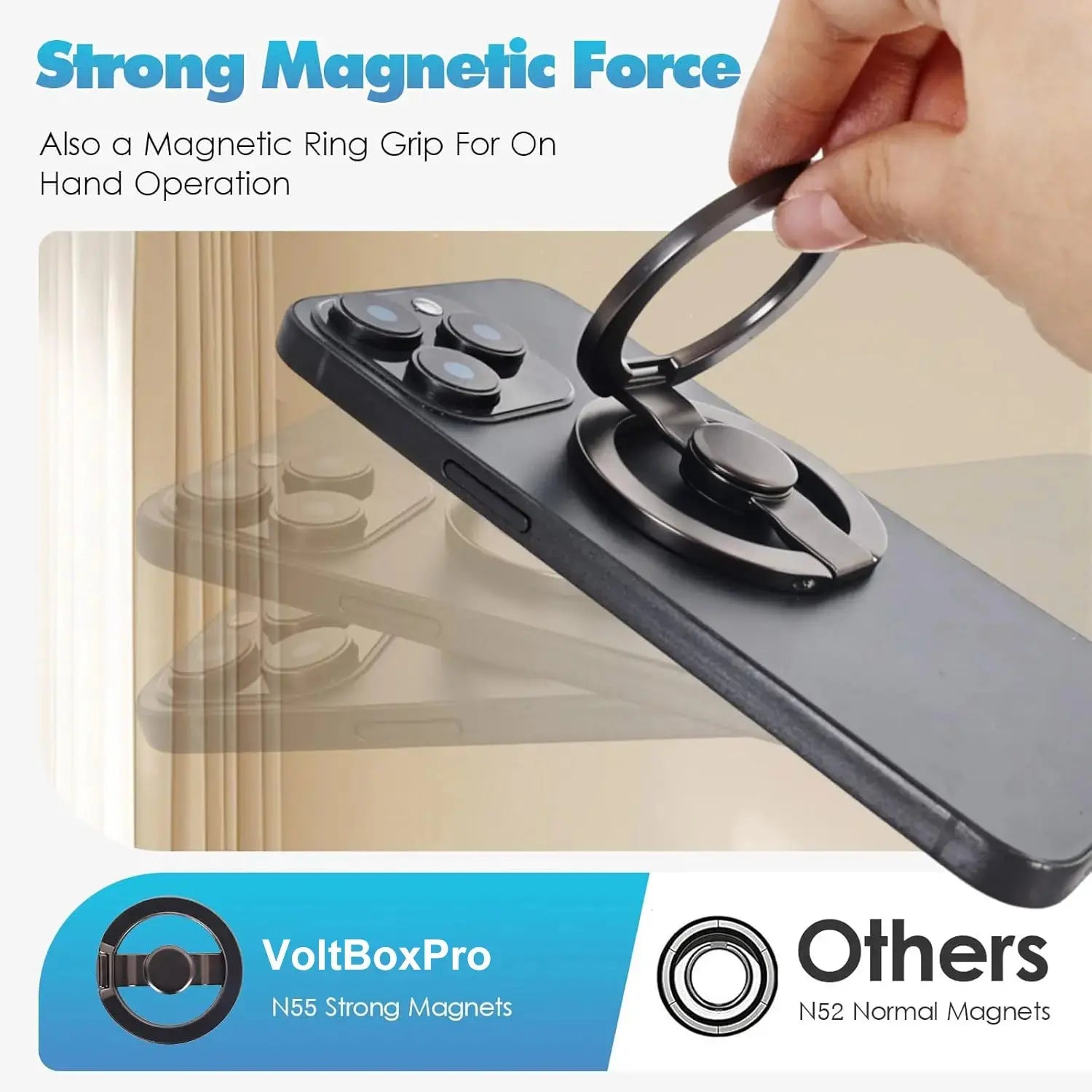 FUDUOO Dual Magnetic Phone Stand and Fidget Spinner Combo - Foldable 360° Rotation Phone Holder, Magsafe Compatible Stress Relief Accessory for Home, Office, Travel, and Gym