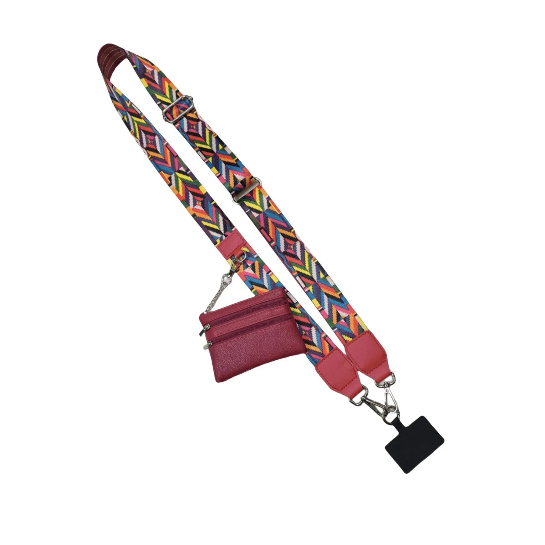 Adjustable Crossbody Phone Holder with Zip Pouch - Clip-On Hands-Free Lanyard Wallet Strap for Travel, Running, and Shopping for Men and Women