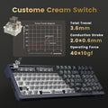 Wireless Mechanical Keyboard, 3 Mode Gasket Mounted RGB Gaming Keyboard with Volume Knob, Pre-Lubed Linear Switches, Mda-Profile, 98 Keys Hot Swappable Creamy Keyboard for Pc/Tablet/Xbox/Ps4