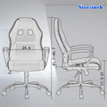 PC Gaming Chair - Ergonomic Desk Chair PU Leather W/Lumbar Support for Women, Men (Red)
