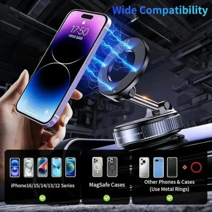 2026 Enhanced MagSafe Magnetic Phone Holder with 360° Adjustable Design, Strong Magnetic Stability, Easy Vacuum Installation, Durable and Stylish Universal Smartphone Mount for Cars, Homes, and Offices