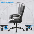 Adult PU Leather and Mesh Racing Gaming Chair with Swivel and Lumbar Support, White