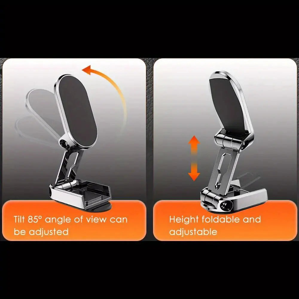 Alloy 360° Rotatable Magnetic Car Phone Mount - Set of 2, Foldable Vehicle Phone Holder