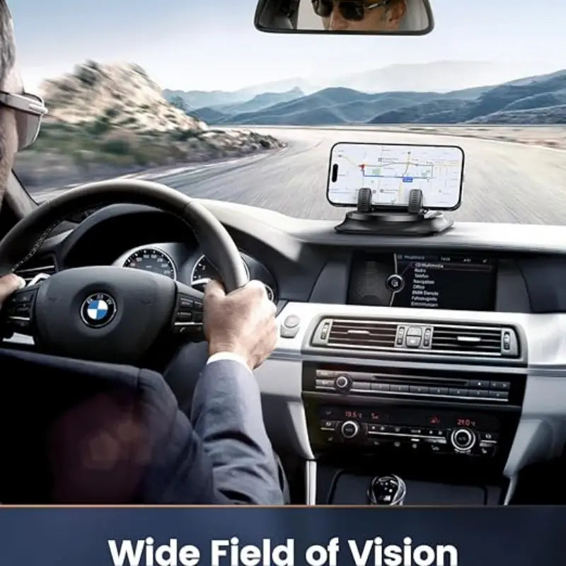 Universal 360° Rotating Car Phone Mount - Dashboard Holder Compatible with All Smartphones