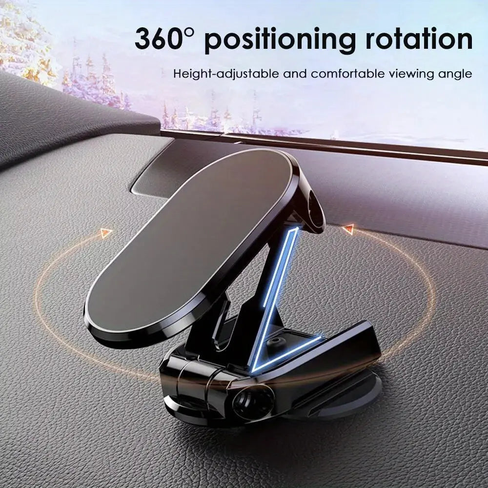 Alloy 360° Rotatable Magnetic Car Phone Mount - Set of 2, Foldable Vehicle Phone Holder