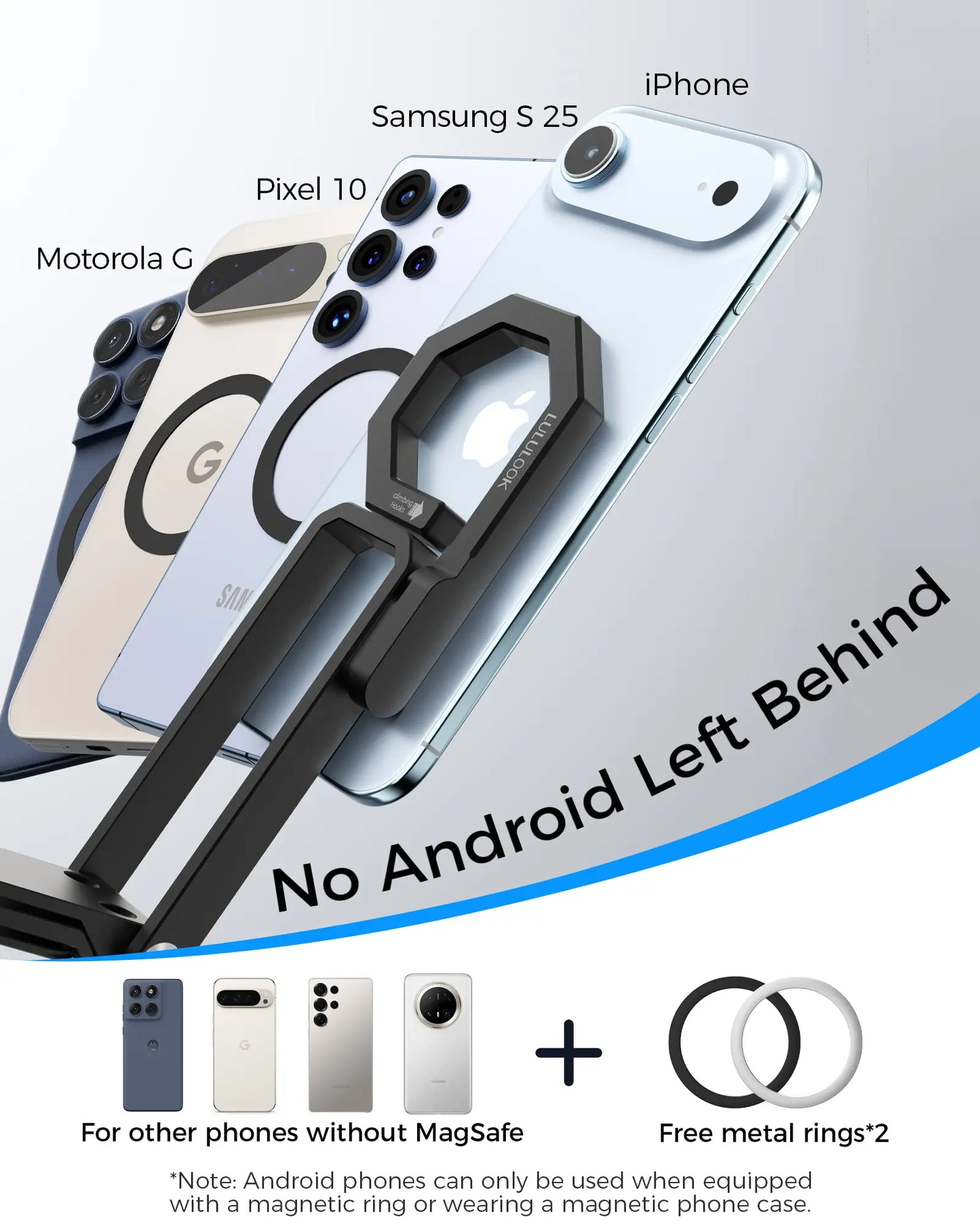 LULULOOK Magnetic Phone Tripod Stand for iPhone and Pixel 10 - Portable and Strong Magnetic Holder for MagSafe - Compatible with iPhone 13/14/15/16/17 Pro Max & Air - Universal Compatibility, Stable, and Versatile Design