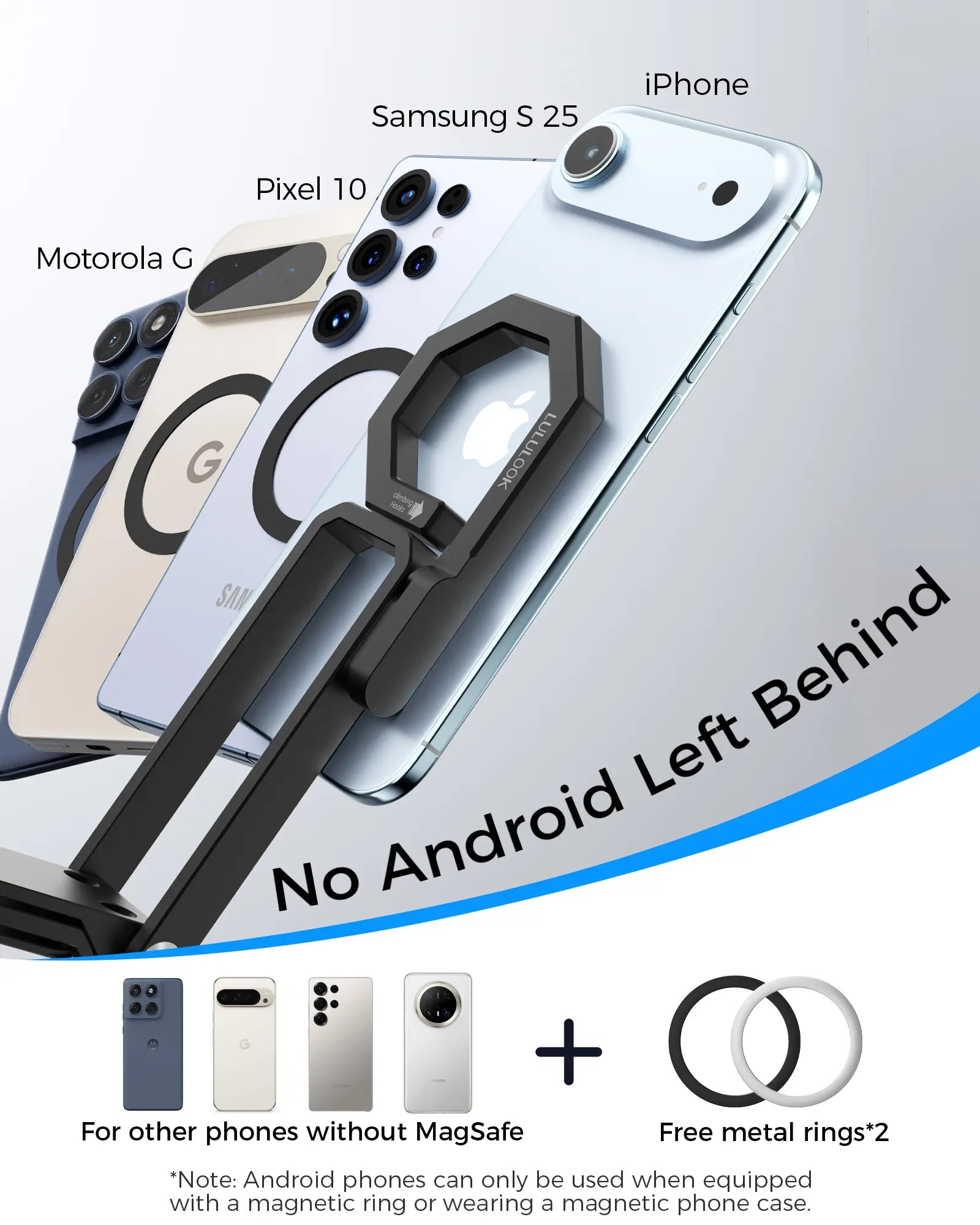LULULOOK Magnetic Phone Tripod Stand for iPhone and Pixel 10 - Portable and Strong Magnetic Holder for MagSafe - Compatible with iPhone 13/14/15/16/17 Pro Max & Air - Universal Compatibility, Stable, and Versatile Design