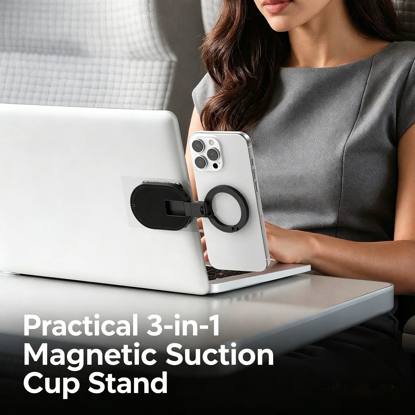 MagSafe-Compatible 360° Rotatable Phone Holder for Car, Desk, and Travel - Universal Smartphone Grip