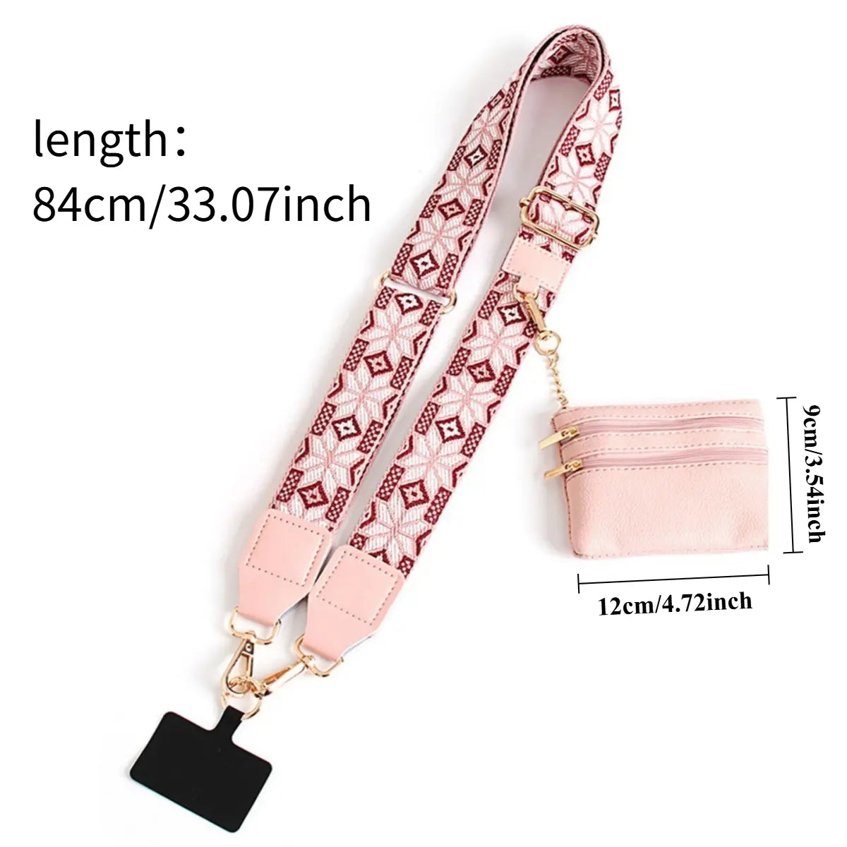 Adjustable Crossbody Phone Holder with Zip Pouch - Clip-On Hands-Free Lanyard Wallet Strap for Travel, Running, and Shopping for Men and Women