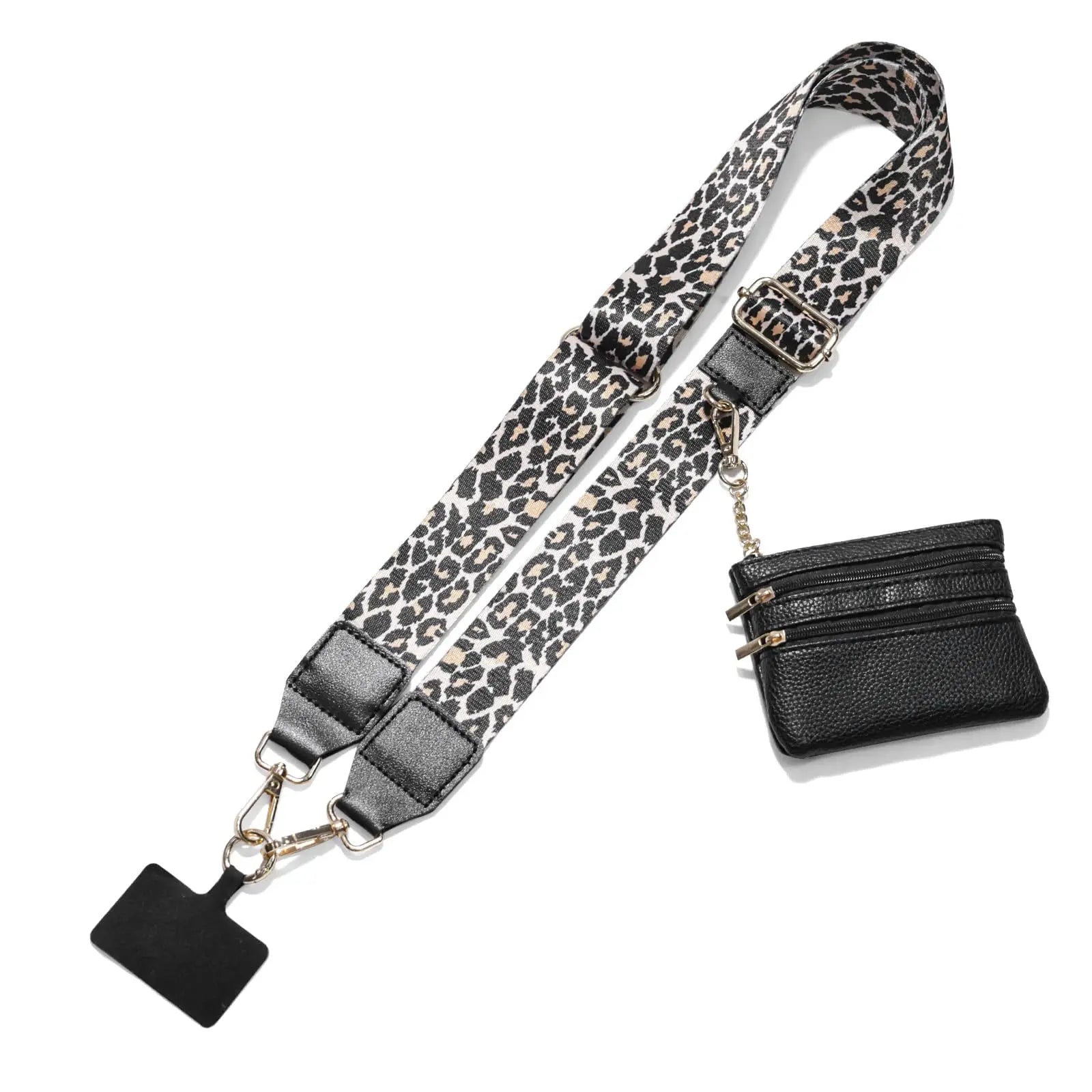 Adjustable Crossbody Phone Holder with Zip Pouch - Clip-On Hands-Free Lanyard Wallet Strap for Travel, Running, and Shopping for Men and Women