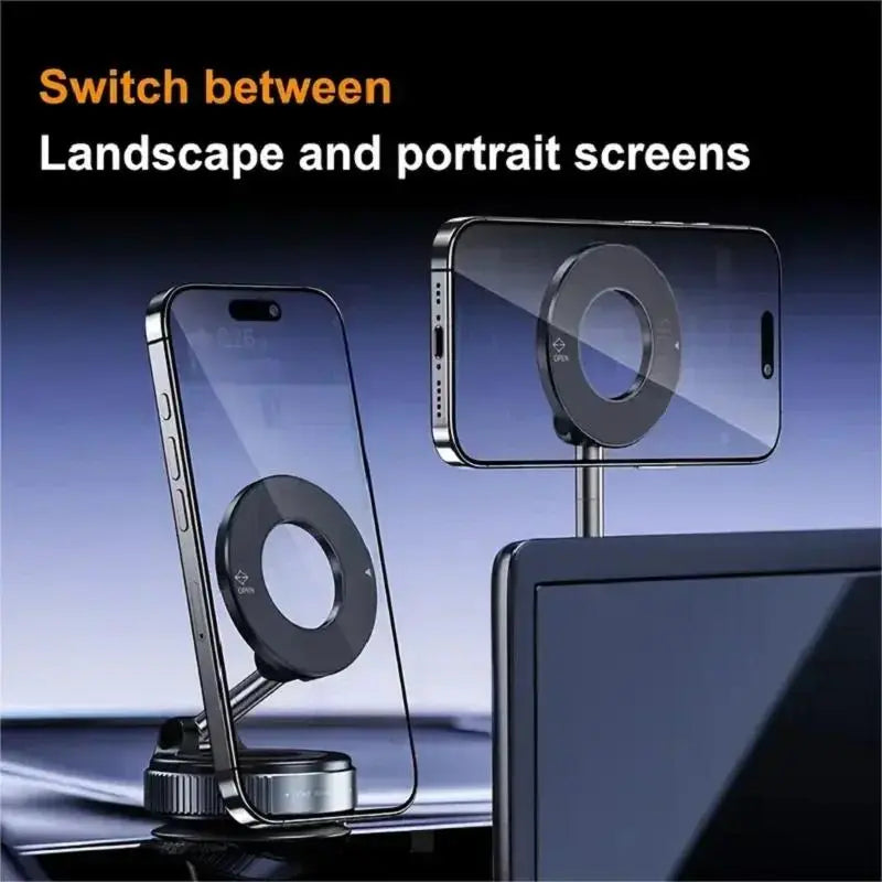 2026 Enhanced MagSafe Magnetic Phone Holder with 360° Adjustable Design, Strong Magnetic Stability, Easy Vacuum Installation, Durable and Stylish Universal Smartphone Mount for Cars, Homes, and Offices