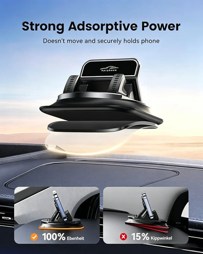 Universal 360° Rotating Car Phone Mount - Dashboard Holder Compatible with All Smartphones