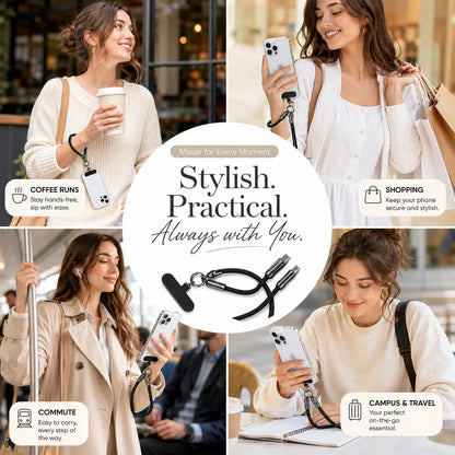 Endlesshine 2-in-1 USB-C Wrist Lanyard Charging Cable with 12-Inch Anti-Drop Phone Strap, 240W PD Support, Lightweight Braided Design for Travel, Campus, and Commute