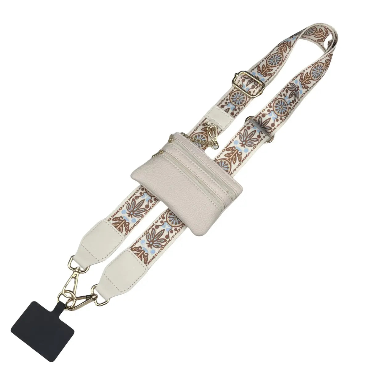Adjustable Crossbody Phone Holder with Zip Pouch - Clip-On Hands-Free Lanyard Wallet Strap for Travel, Running, and Shopping for Men and Women