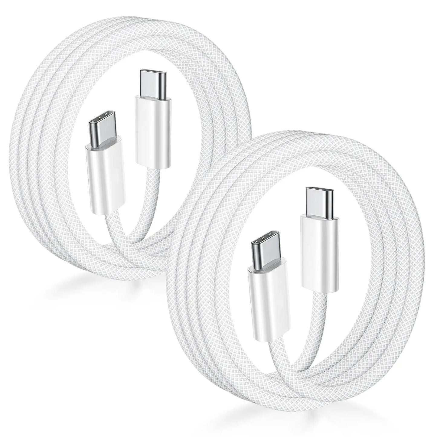 USB-C to USB-C Charging Cable, 60W, 6.6 Ft Nylon Braided Fast Charger for iPhone 17, MacBook Pro, iPad Pro/Air, Samsung Galaxy S24/S24 Ultra/S23