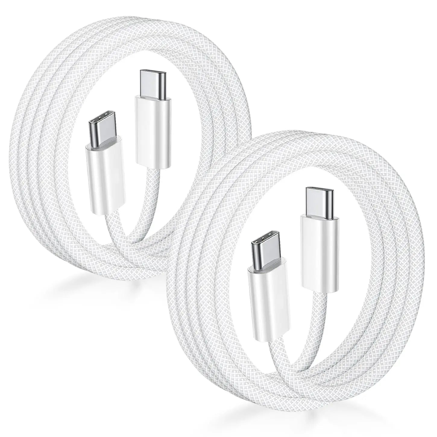 USB-C to USB-C Charging Cable, 60W, 6.6 Ft Nylon Braided Fast Charger for iPhone 17, MacBook Pro, iPad Pro/Air, Samsung Galaxy S24/S24 Ultra/S23