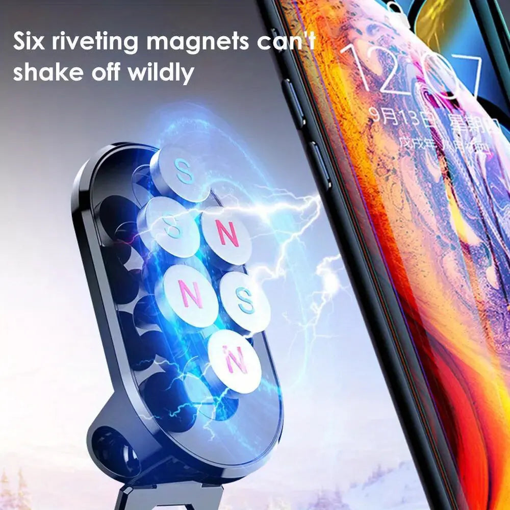 Alloy 360° Rotatable Magnetic Car Phone Mount - Set of 2, Foldable Vehicle Phone Holder