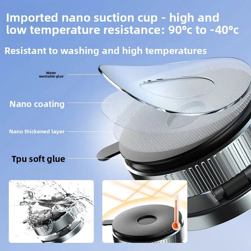 2026 Enhanced MagSafe Magnetic Phone Holder with 360° Adjustable Design, Strong Magnetic Stability, Easy Vacuum Installation, Durable and Stylish Universal Smartphone Mount for Cars, Homes, and Offices