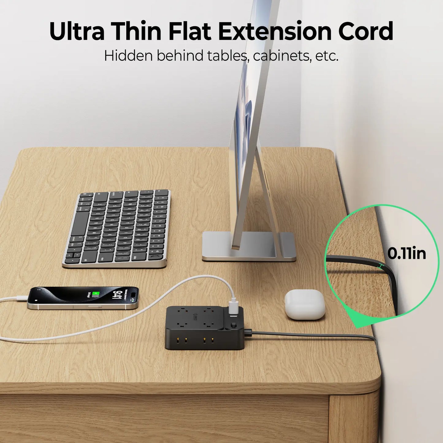 Live Exclusive Surge Protector Power Strip with 8 Outlets and 4 USB Ports (2 USB-C), Overload Protection, Long Extension Cord for Home and Office Use - Model Sp1