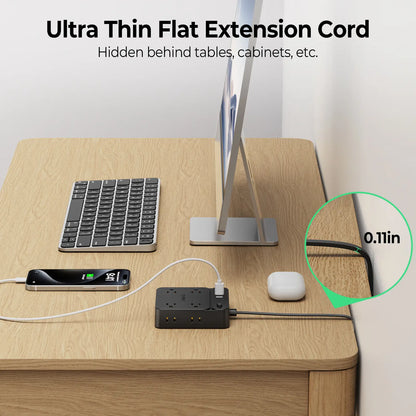 Live Exclusive Surge Protector Power Strip with 8 Outlets and 4 USB Ports (2 USB-C), Overload Protection, Long Extension Cord for Home and Office Use - Model Sp1